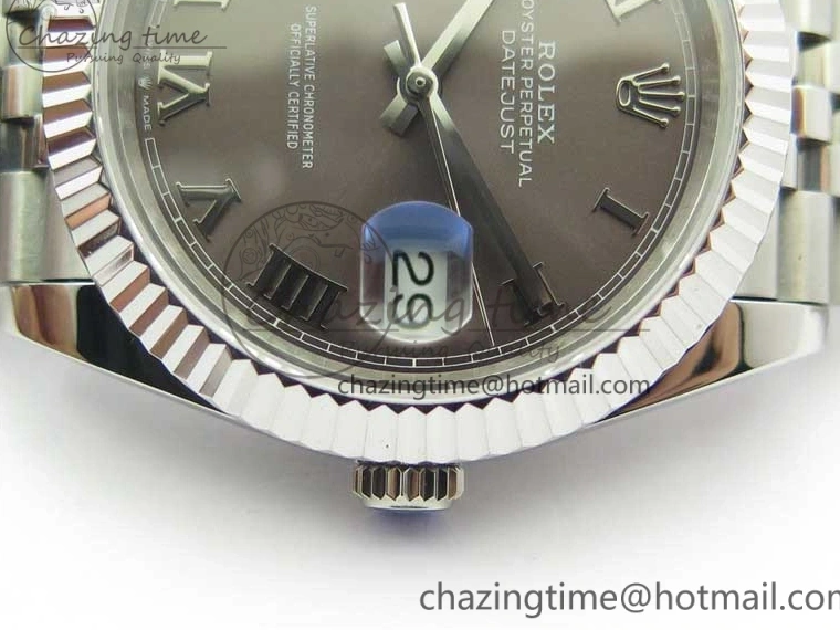 1219 DateJust 41mm 126334 SS BP Maker 1:1 Best Edition New Version Gray Roman Dial on Jubilee Bracelet Reliable 3035